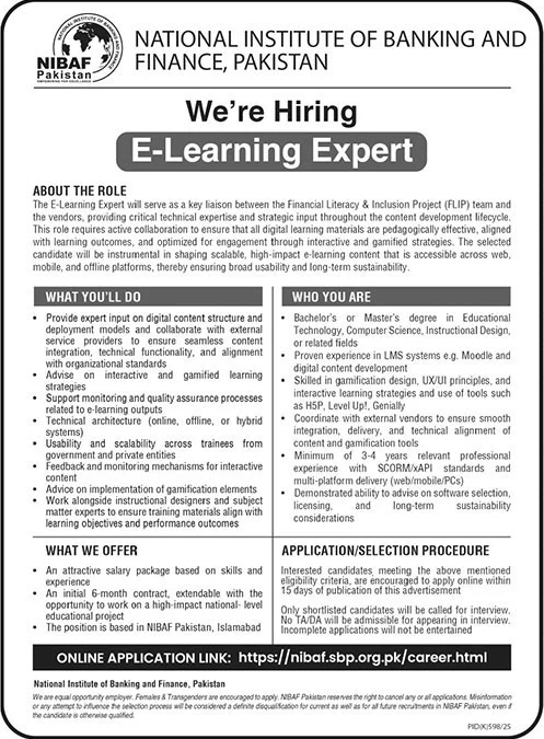 Jobs in National Institute of Banking & Finance